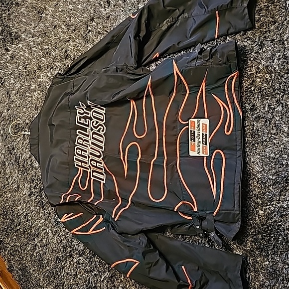 HARLEY DAVIDSON 3 xl-Big & Tall- men's jacket with flames-plus size EUC-RARE - Picture 7 of 10